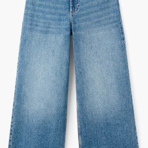 Mango Light Blue Wide-Leg Denim Jeans